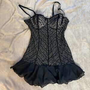 Gothic Romance Lace Babydoll – Dark Feminine Core Lingerie Vibe | Size L